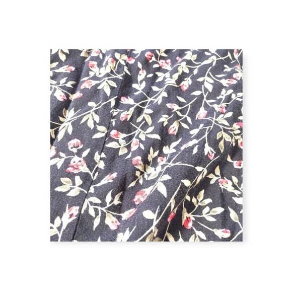 Vintage 80s GASPE Navy Floral Maxi Dress Lace Retro SZ M Cottage Core - Picture 11 of 11